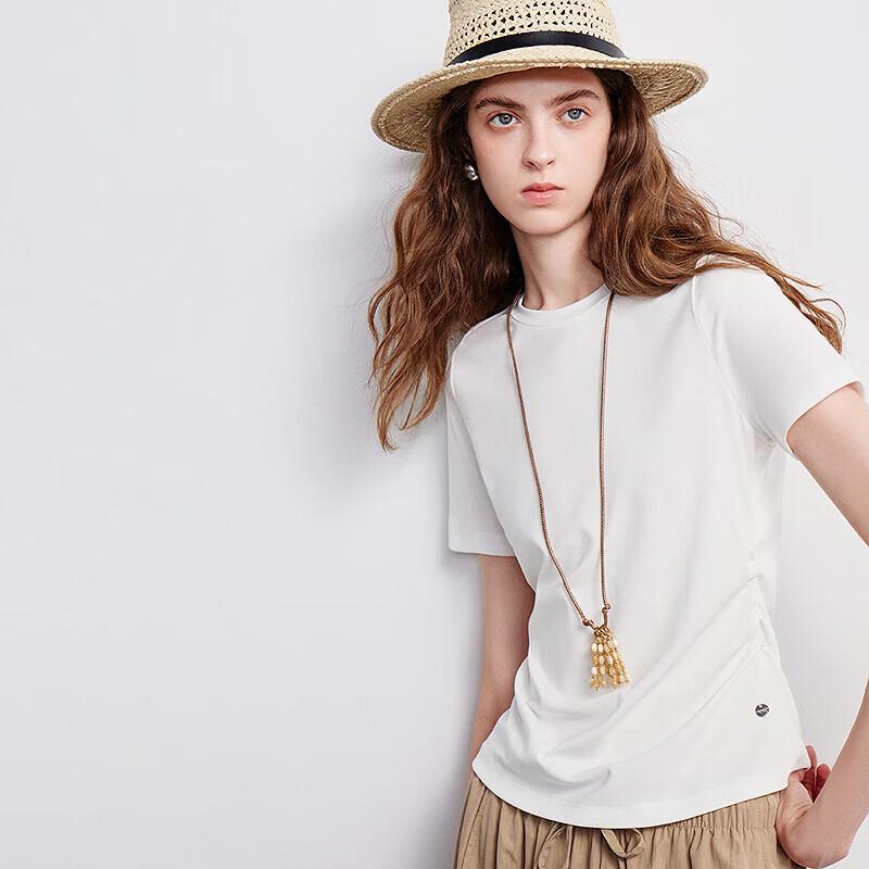 Chuyu Women's Cooling Tencel Cotton Round Neck T-Shirt