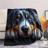 Black Australian Shepherd,pattern Flannel Blanket, High quality Comfortable for All Seasons, Home Decor, Warmth and Comfort, Perfect for Gifts.