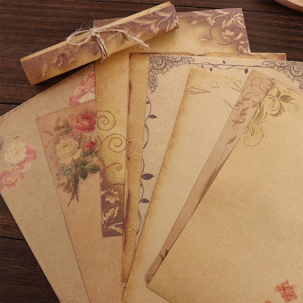 Tag Kraftpapier Briefpapier Altes Europa Stil Umschlag Schreibpapier Notizblock Retro Vintage
