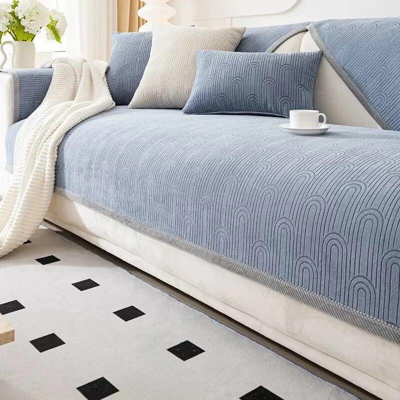 

Сезонный универсальный диван из синельной кожи, специальный тканевый чехол, простая подушка для дивана, не царапающая кошек 70x70cm