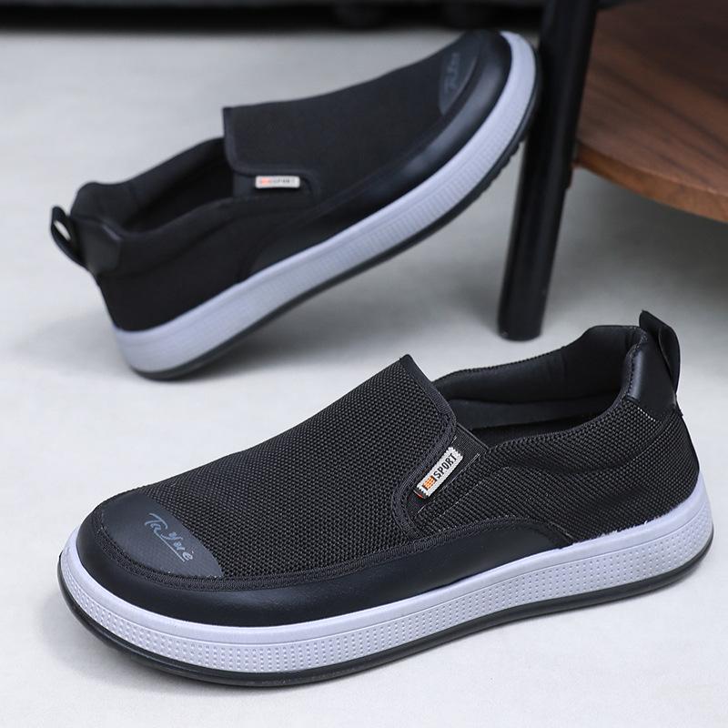 Shoes Men's Comfortable Lazy Soft Sole One-pedal Shoes Casual Breathable Non-slip Single Shoes Round Head Dad Shoes