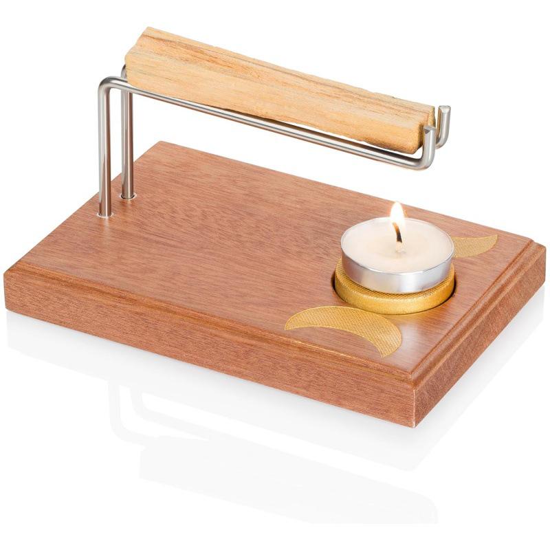 

Wooden Incense Burner and Sage Holder for Indoor Use