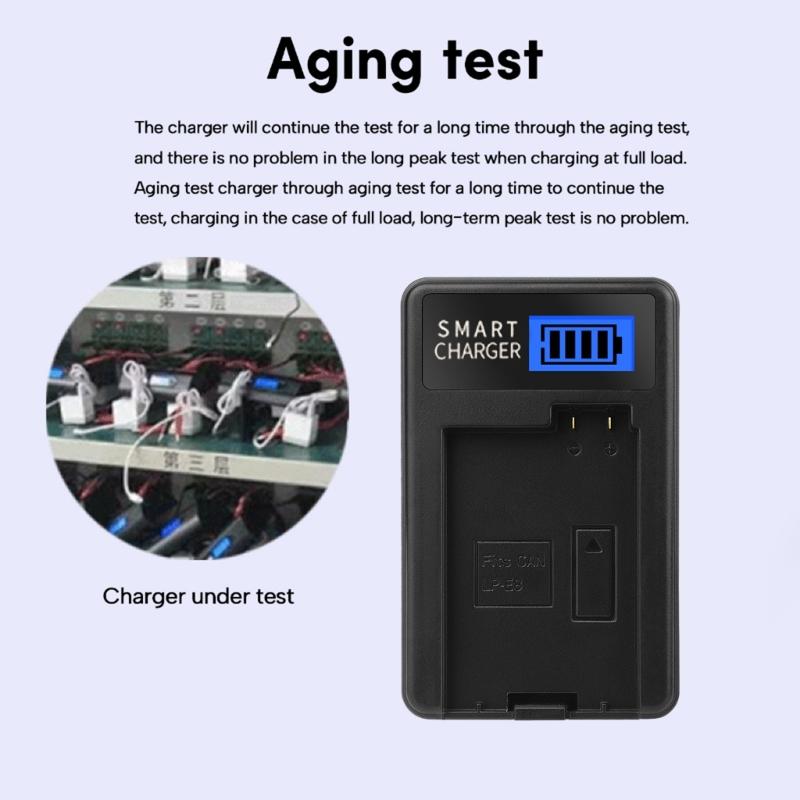 LCD USB LP-E8 Battery Charger Replacement for EOS 550D, EOS 600D, EOS 650D, EOS 700D, EOS Kiss X4 Camera Battery