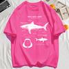 Great White Shark Anatomy T-Shirt New Summer Men Street Short Sleeve Hip Hop Punk Style Boy Casual Tops Oversize White Tees