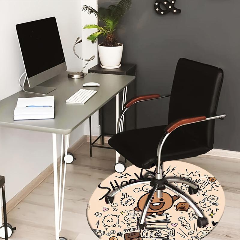 

1pc SHOOKY s Crunchy Squad Round carpet, Made of Polyester,Perfect for Decorating Office Chairs, Living Rooms 80cm