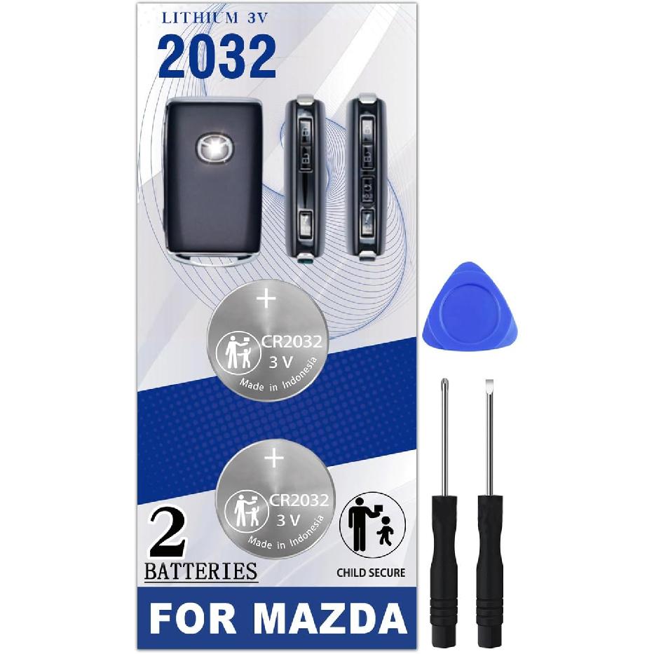 Key Fob Battery Replacement for Mazda (-2025) 3 6 CX-30 CX-50 CX-90 CX-5 CX-9 MX-30 MX-5 Miata RF Smart Remote ((2 Pack)
