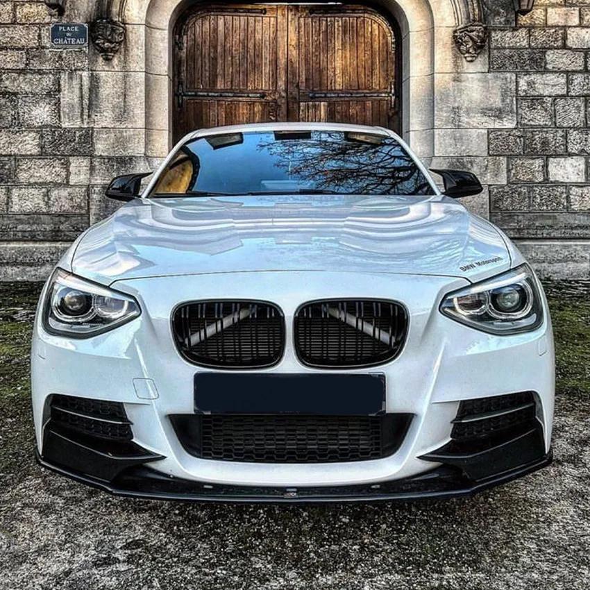Front Bumper Splitter For BMW 1 Series 2012 To 2014 F20 F21 M Sport Style Canard Cover Trim Lip Spoiler Gloss Black Body Kit