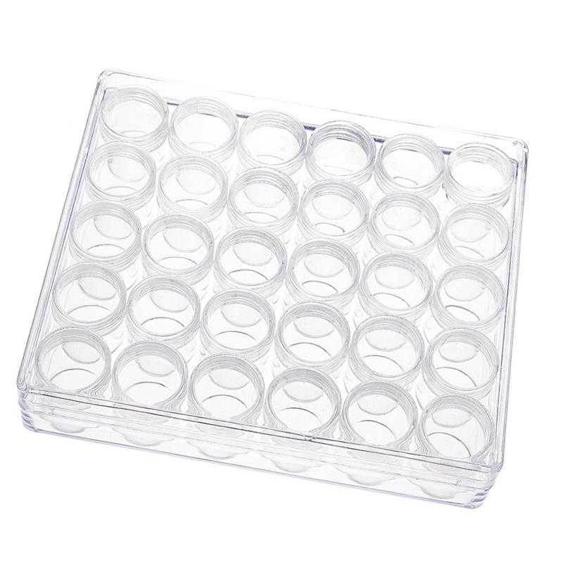 30-Grid Transparent Jewelry and Nail Art Storage Box with Small Round Containers Star Wish
