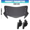 Motorcycle Wind Deflector Extension, Adjustable Clamp-On Acrylic Panel With Two Brackets for Windshield Coverage