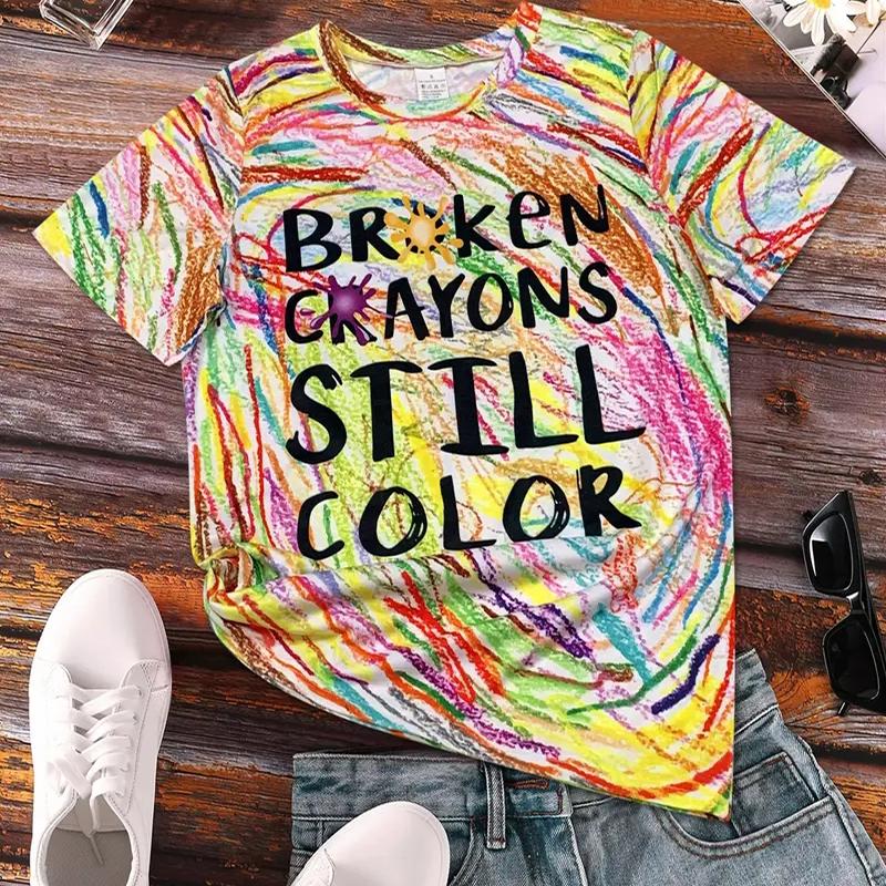 

Женская летняя футболка Ретро мода Футболки с коротким рукавом Повседневный тренд Принтованные топы 8XL оранжевый