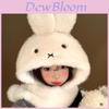 Miffy Rabbit Winter Hat Scarf Set With Embroidered Bow For Girls And Teens