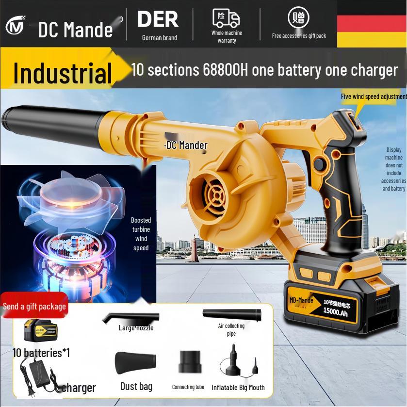 High-Power Rechargeable Lithium-Ion Blower and Vacuum Cleaner with Free Shipping