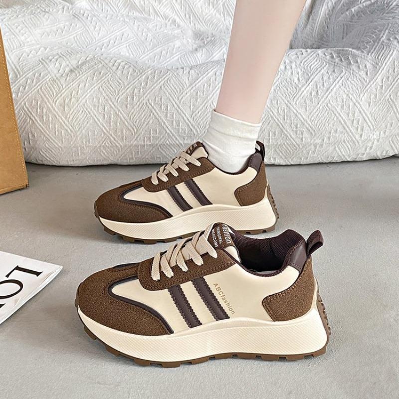 

Taizhou retro rubber sole sneakers new double stripes color matching women s shoes college style platform sneakers 40