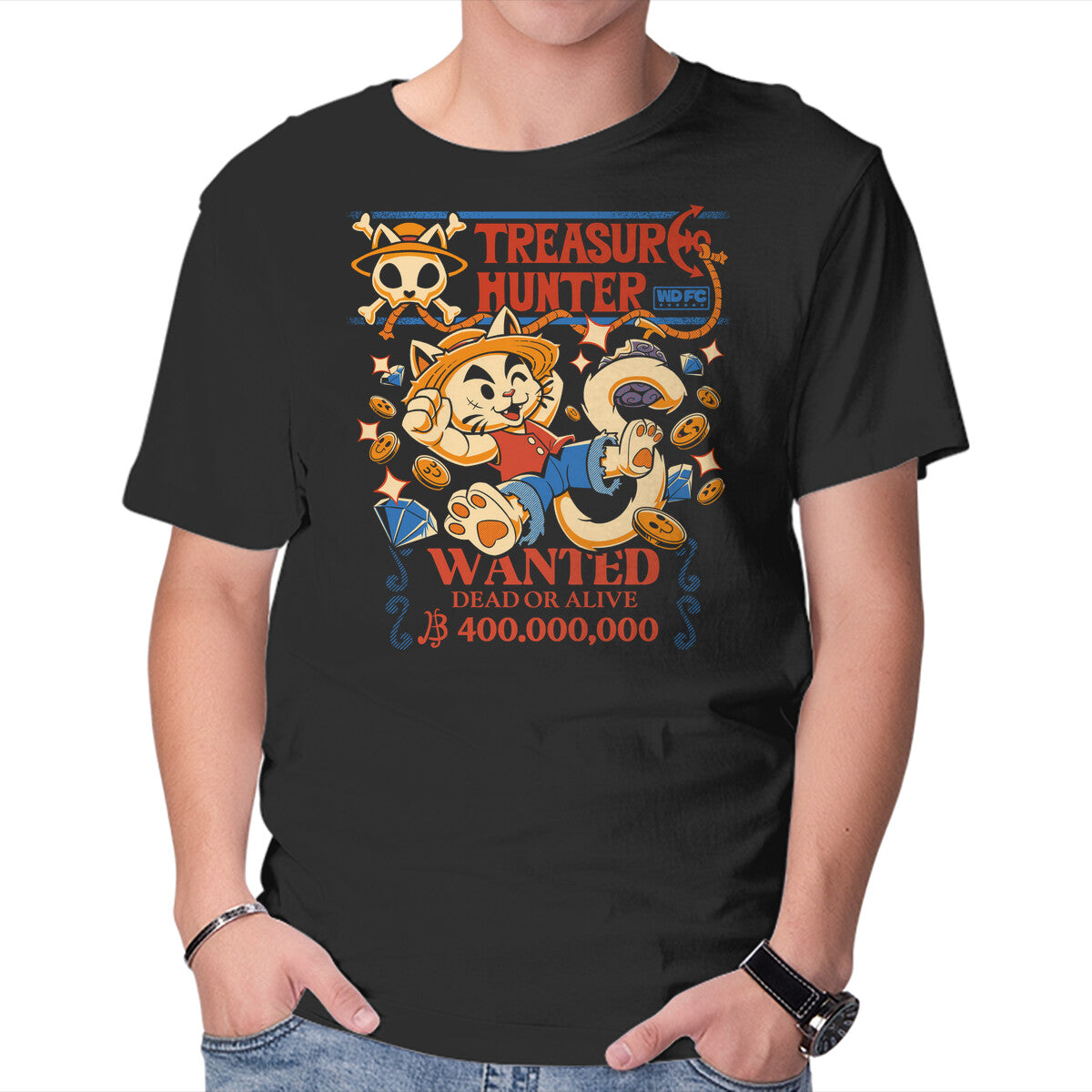 Unisex Crew Neck T-Shirt Treasure Hunter Graphic Short Sleeve Casual Tee XL