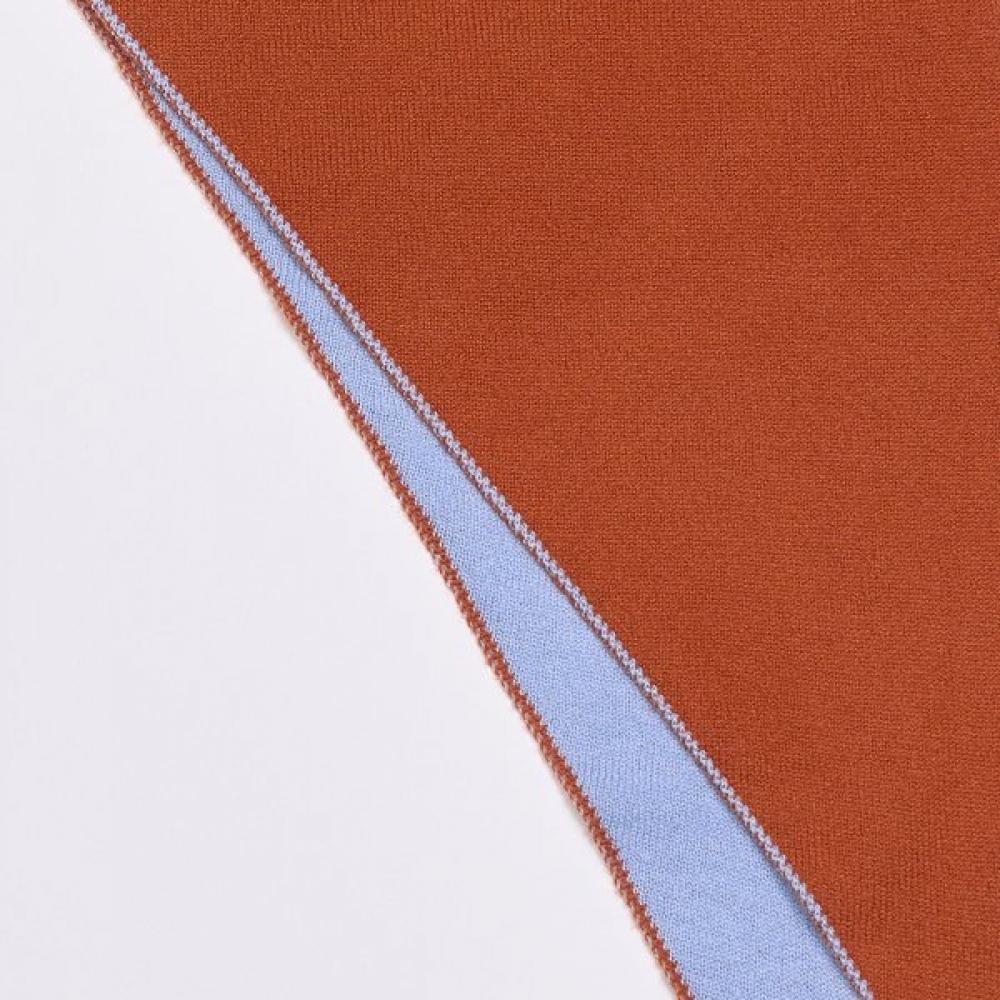 Dal Cashmere Double Sided Cashmere Shawl Muffler Brick Sky