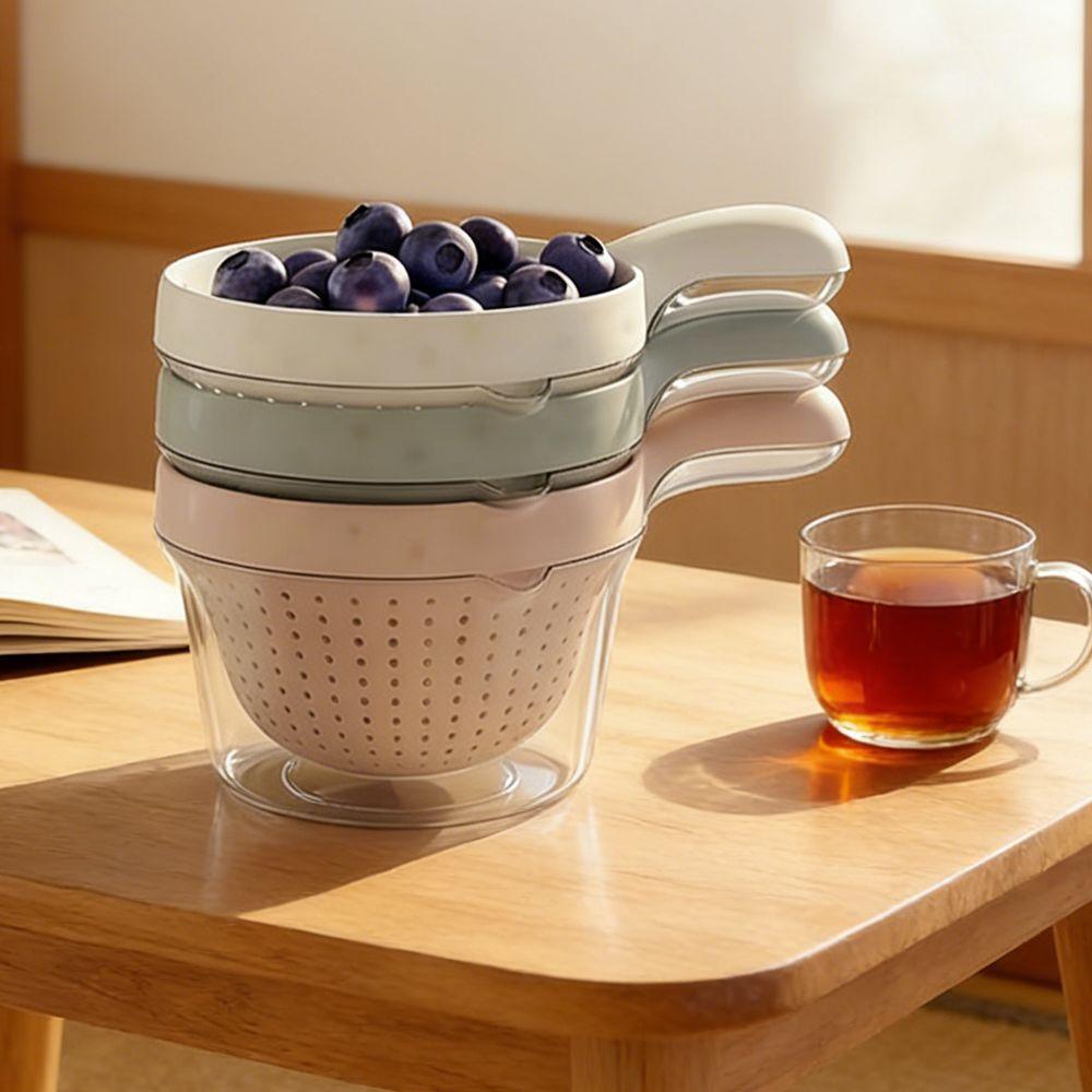 Detachable Double Drain Basket with Handle 2 In 1 Vegetable Washing Bowl Drainage Basket  Household