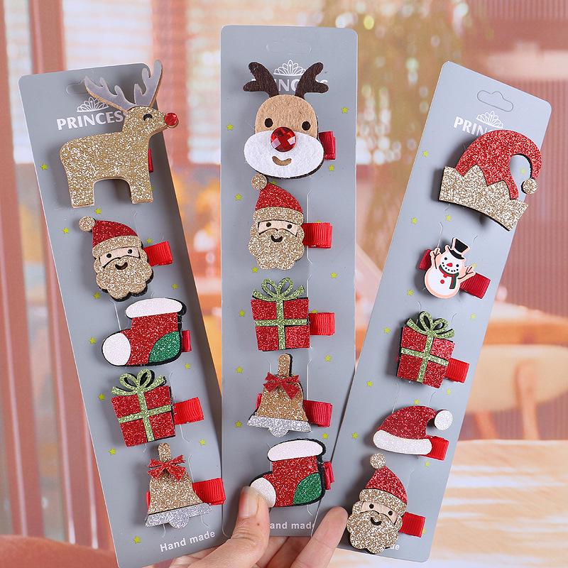 

Santa Claus Christmas Hair Clip Set Acrylic Random Style