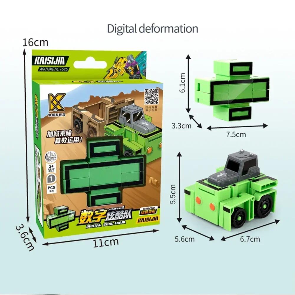 Digital Numbers Bots Educational Toys Transportation Tank Warrior Deformation Action Figures Transformation Robot For Children