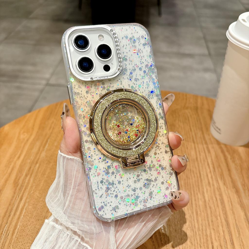 Kreativer High-End Sternenhimmel-Glitzer ist geeignet für iPhone16 Handyhüllen und Apple 15promax Sandständer-Schutzhüllen