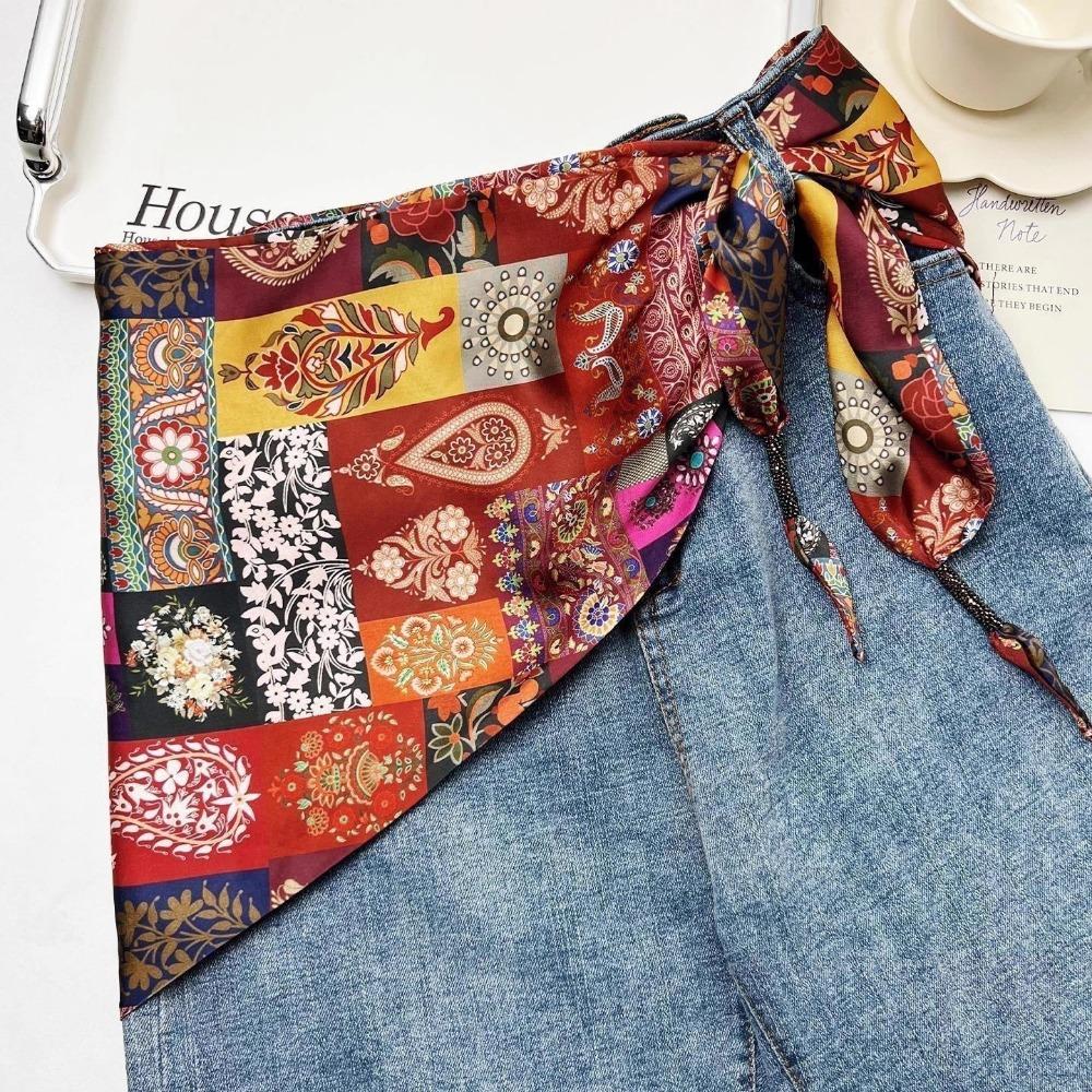 Literary Style Waist Triangle Scarf Belt Versatile Accessory Women's Waist Scarf  Women's Fashion