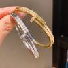 Classic Copper Zirconia Bangle With Gold Plating For Ladies Fashion Accessory