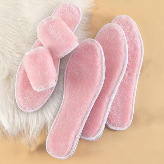 1 Pair Thick Winter Shoe Insoles Fleece Lined Anti-slip Shoe Insert Warm Cold Weather Shoe Liner Sweat-wicking Breathable Foot Cushion