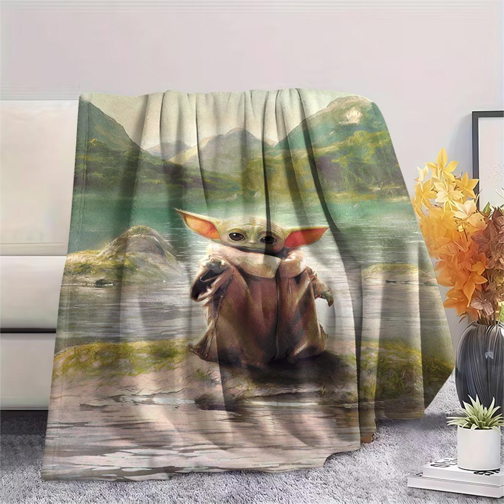 Cute Green Creature Lake Blanket Home Decor Suitable For All Seasons Outdoor Plush Blanket Bedroom Digital Printing