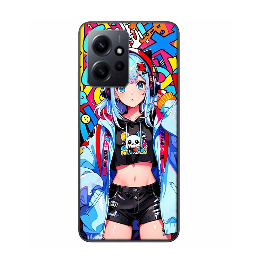 Graffiti Art Colorful Princess Girl Phone Case For Redmi 12 13C 12C 15C 9 10 10C Note 13 Pro Plus 14 15 Pro 9T 9C 9A TPU Soft Co