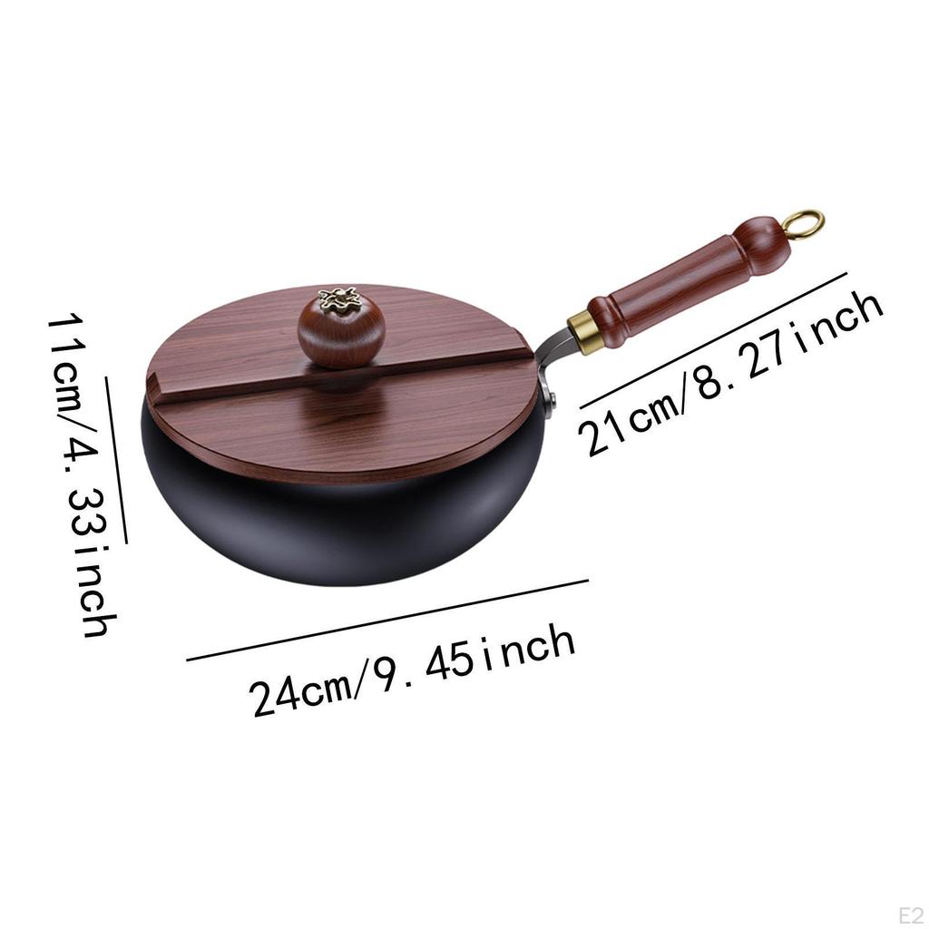 Eisen-Wok, Bratpfanne Unbeschichtet Mehrzweck Kochen Flacher Boden für Persönlichen Gebrauch Antihaft