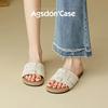 Augustine Slippers Women's Outerwear 2025 New Summer Thick Bottom with Skirt Beach Cool Slippers Flat Bottom One Pedal
