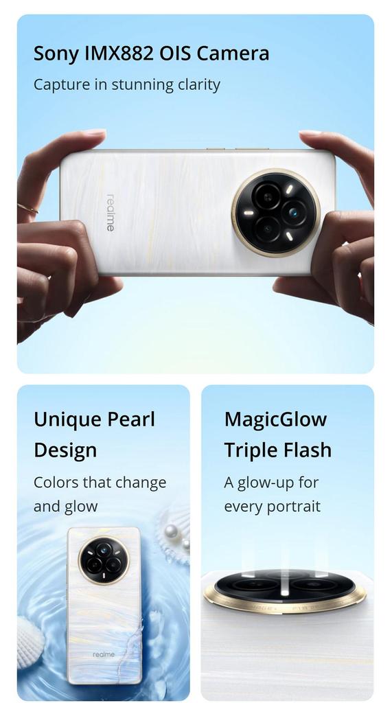 Realme 14 Pro 5G Smartphone, 12GB RAM 512GB ROM, 6.77-inch Curved OLED Display, 50MP Sony IMX882 OIS, 16MP Front Camera
