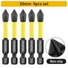 Non-Slip Impact Batch Head Strong Magnetic Cross High Torque Hardness Screw 25/50/65/70/90mm Waterproof Ph2 Screwdriver Bits Set