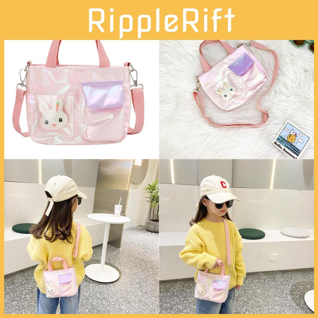 Color One Children Shoulder Handheld Diagonal Cross Bag With Decor Rabbit