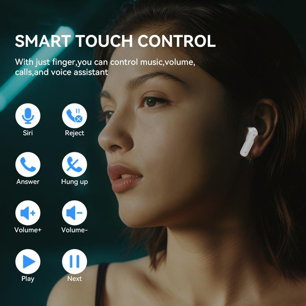 ANC Kabellose Ohrhörer E18 Pro Bluetooth5.4 Kopfhörer Touchscreen-Kopfhörer TWS MZYMI Bass-Stereo-Kopfhörer mit ANC/ENC-Kopfhörern mit Geräuschunterdrückung 