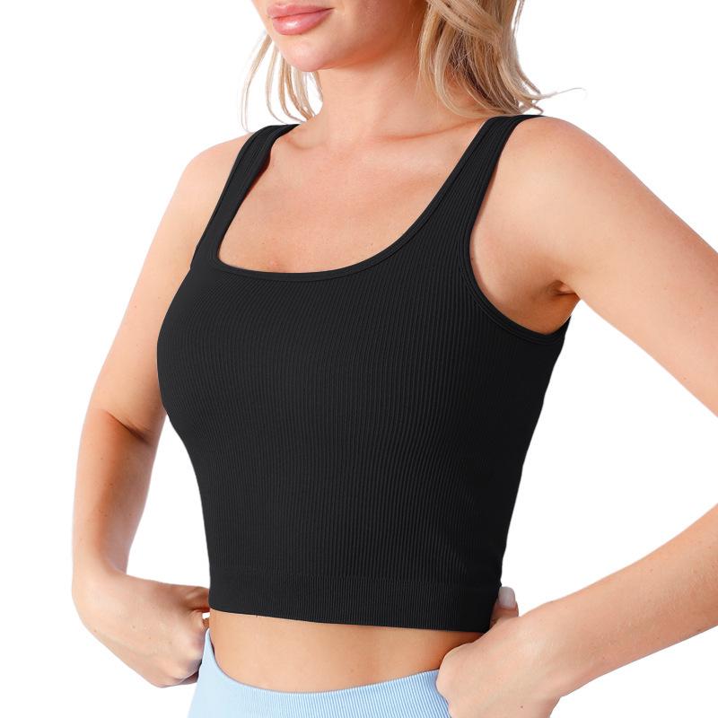 

Женский жилет для йоги: Красивая спина, ударопрочный спортивный бюстгальтер с нагрудными вкладышами Small чёрный