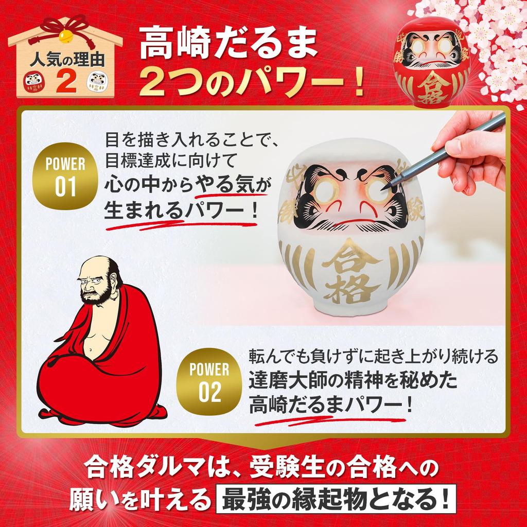 Prayer Takasaki Daruma In Size Approximately 15cm Pray for Academic Achievement of Great Exam Pencil Takasaki Exam Victory [Shrine Pre-Prayed] Doll,