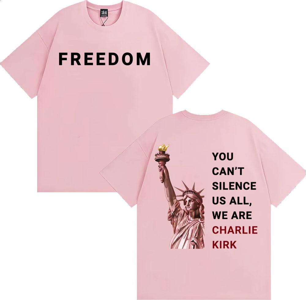 Charlie Kirk You Can't Silence Us All Printed T Shirts Men Women Harajuku High Street Oversized T-shirt Summer Tops Loose Tshirt
