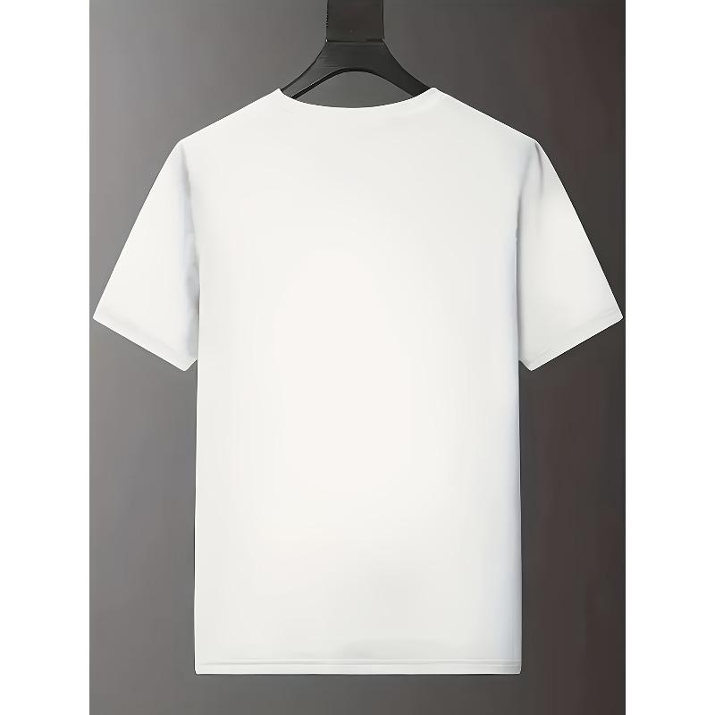 Europäische Größe Herren Mode Lässiges T-Shirt mit Kräftigem Buchstabenaufdruck, Einfaches und Verspieltes Design für einen Einzigartigen Look Bequemes T-Shirt