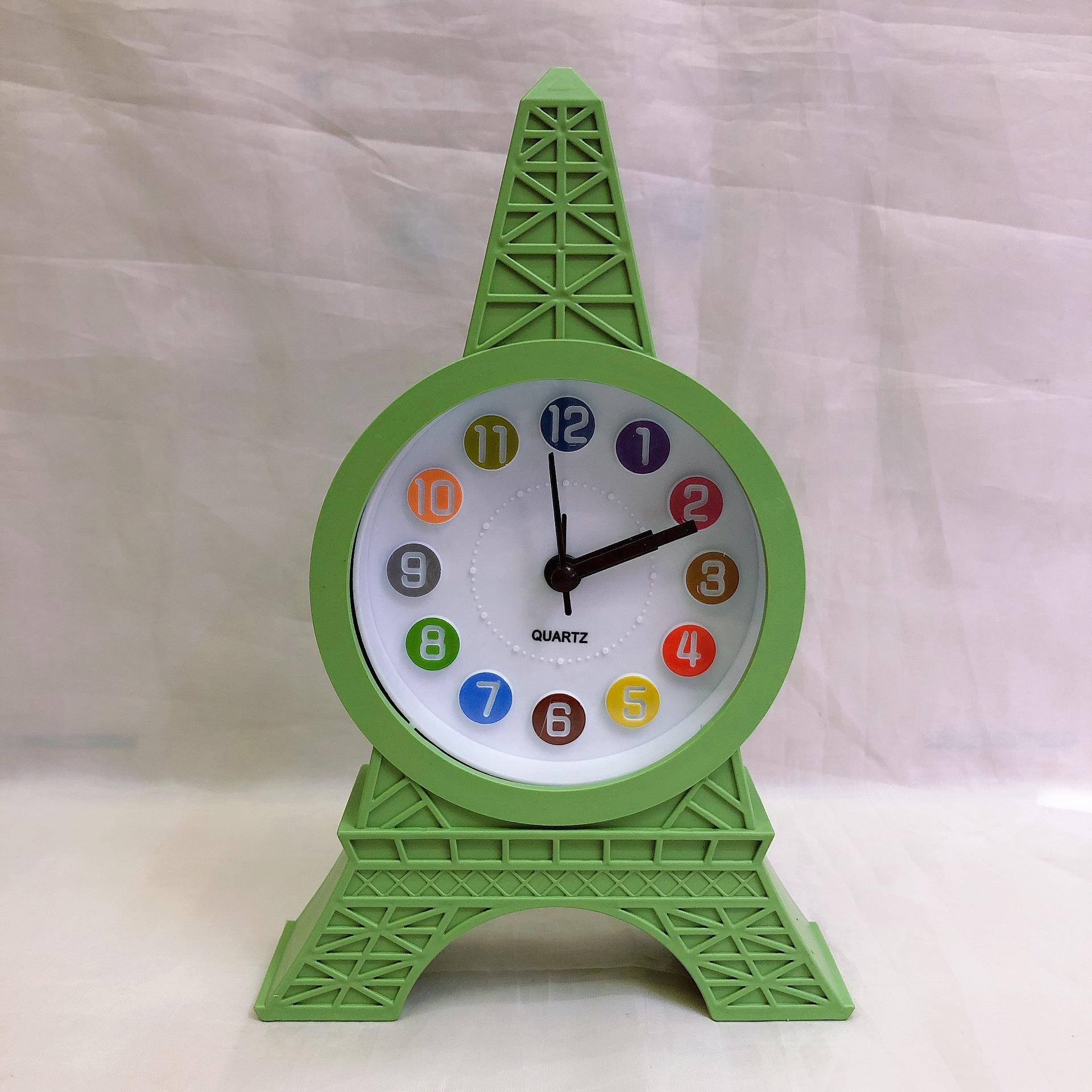 

Красочные цифровые башенные будильники на сцене, Париж Эйфелева пагода креативный модный подарок прослушивание часов