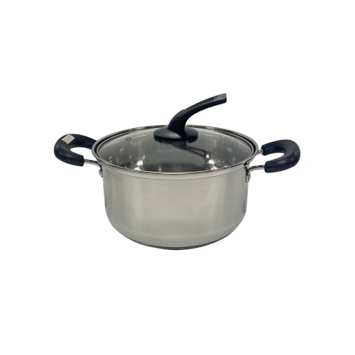 Arcland Sakamoto WIZ'A 20cm Double-Handled Pot with a Stainless Steel Triple-Layer Bottom, Induction Compatible, PR2147
