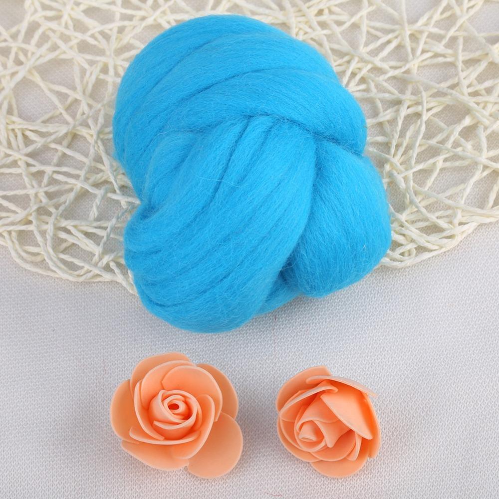 Felt Making 55g Colored Needle Felting Wool Soft Texture Blue Wool Roving Felting Wool DIY Craft