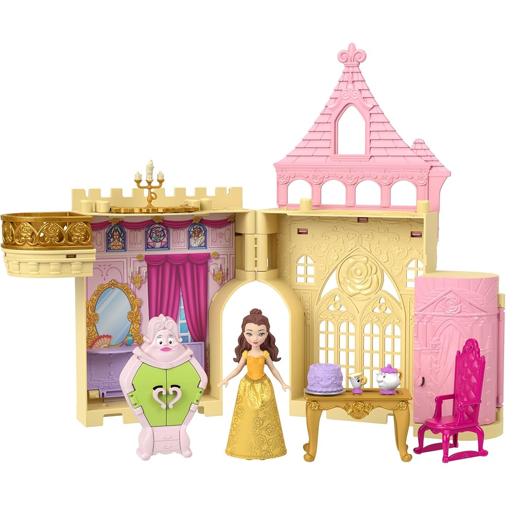 

Mattel Disney Disney Princess Belle Castle Mini Doll Playset with Accessories for Ages 3 and Up