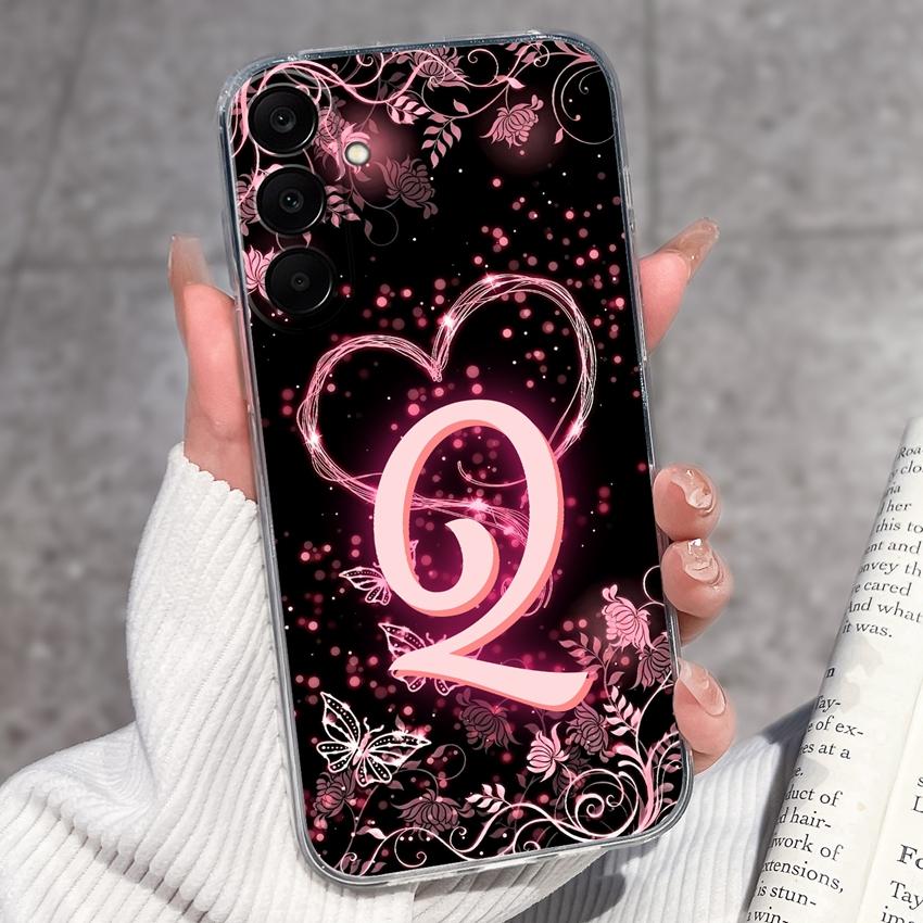 For Samsung A17 A16 A15 A14 A13 A12 M16 M14 M13 M12 M10 Pretty Butterfly Letter Clear TPU Phone Cover Lens Protection Anti Slip Shell For Samsung Case