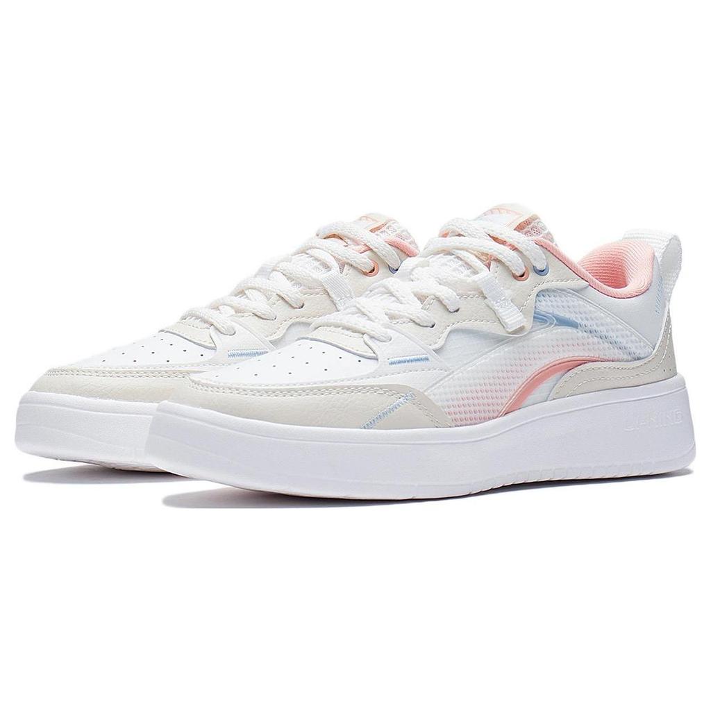 Li Ning Casual Slip Resistant, Abrasion Resistant, Lightweight Low top Skateboard Shoes Women's White AGCS086-1