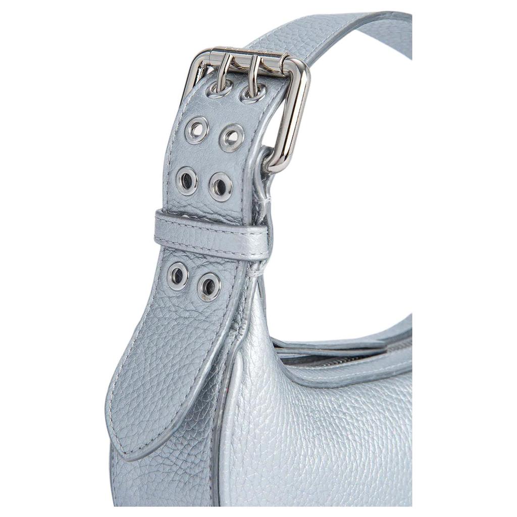 By Far Adjustable Top Handle Leather Mini Shoulder Bag Women Handbags Silver 22PFMNSSSVFLTSMA