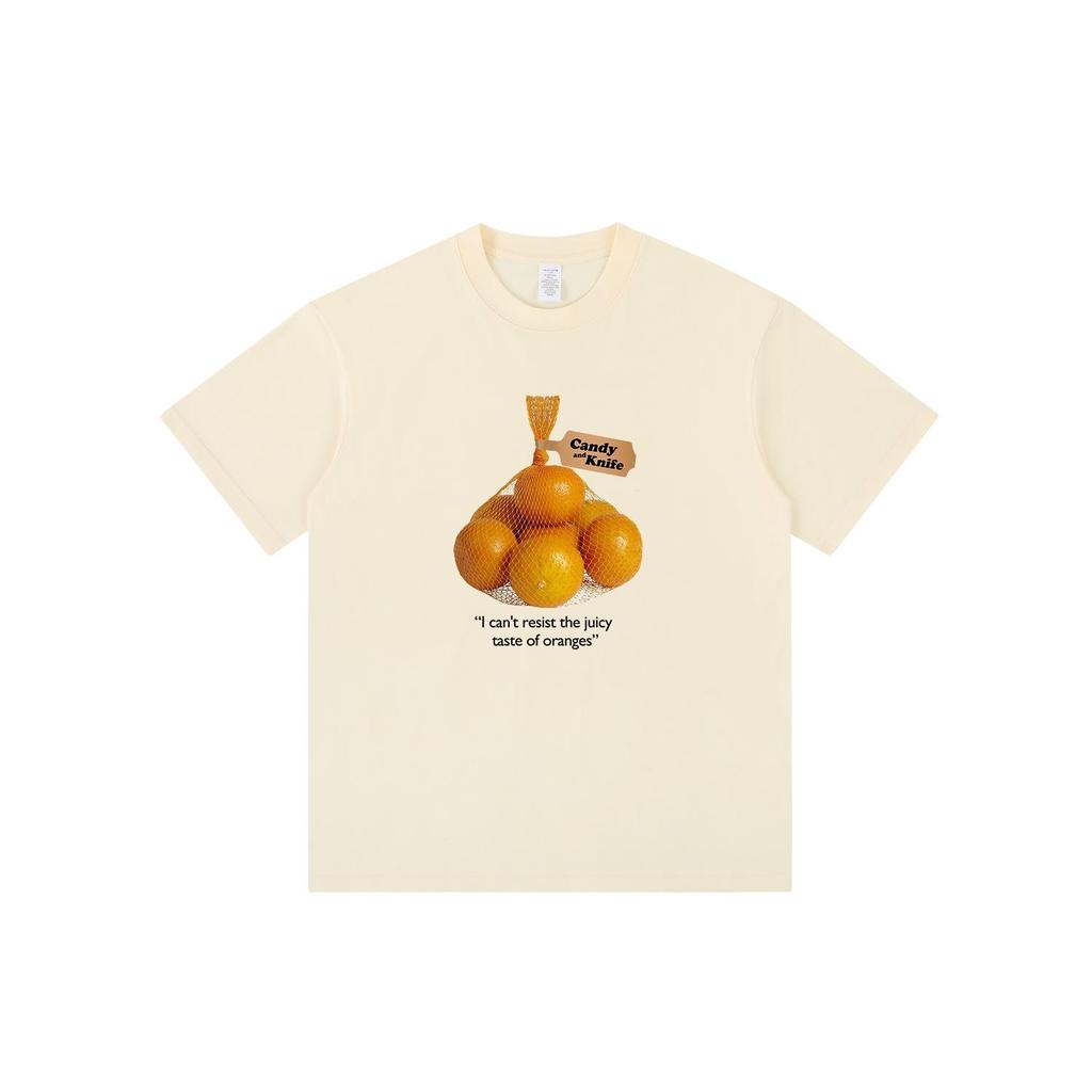 Unisex Summer Cotton T-Shirt with Fun Fruit Print - Loose, Short-Sleeved