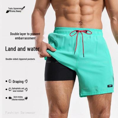 Herren Schnelltrocknende Badehose Strand Surfen Anti-Peinlichkeit Thermalbad Badebekleidung