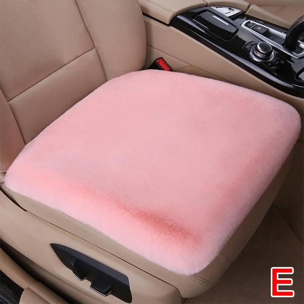 Car Seat Cushion Driver Seat Cushion Winter Warm Fluffy Cover Thick Pad Car Interior Wool Chair Seat Plush Accessories Home Q1R1
