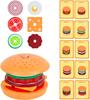 Wooden Hamburg Sandwich Stacking Toys for Toddlers and Kids Montessori Preschool Educational Toys Fine Motor Skill kitchen Toy