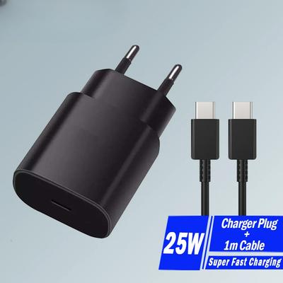 PD 25W Super Fast Charger USB-C Chage Adapter For iPhone Samsung Galaxy USB Type C Fast Chargeing Cable Wall EU/US Charger Plug